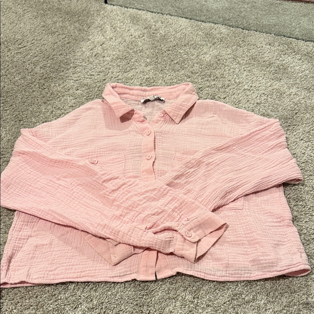 Pink Button-Up Shirt